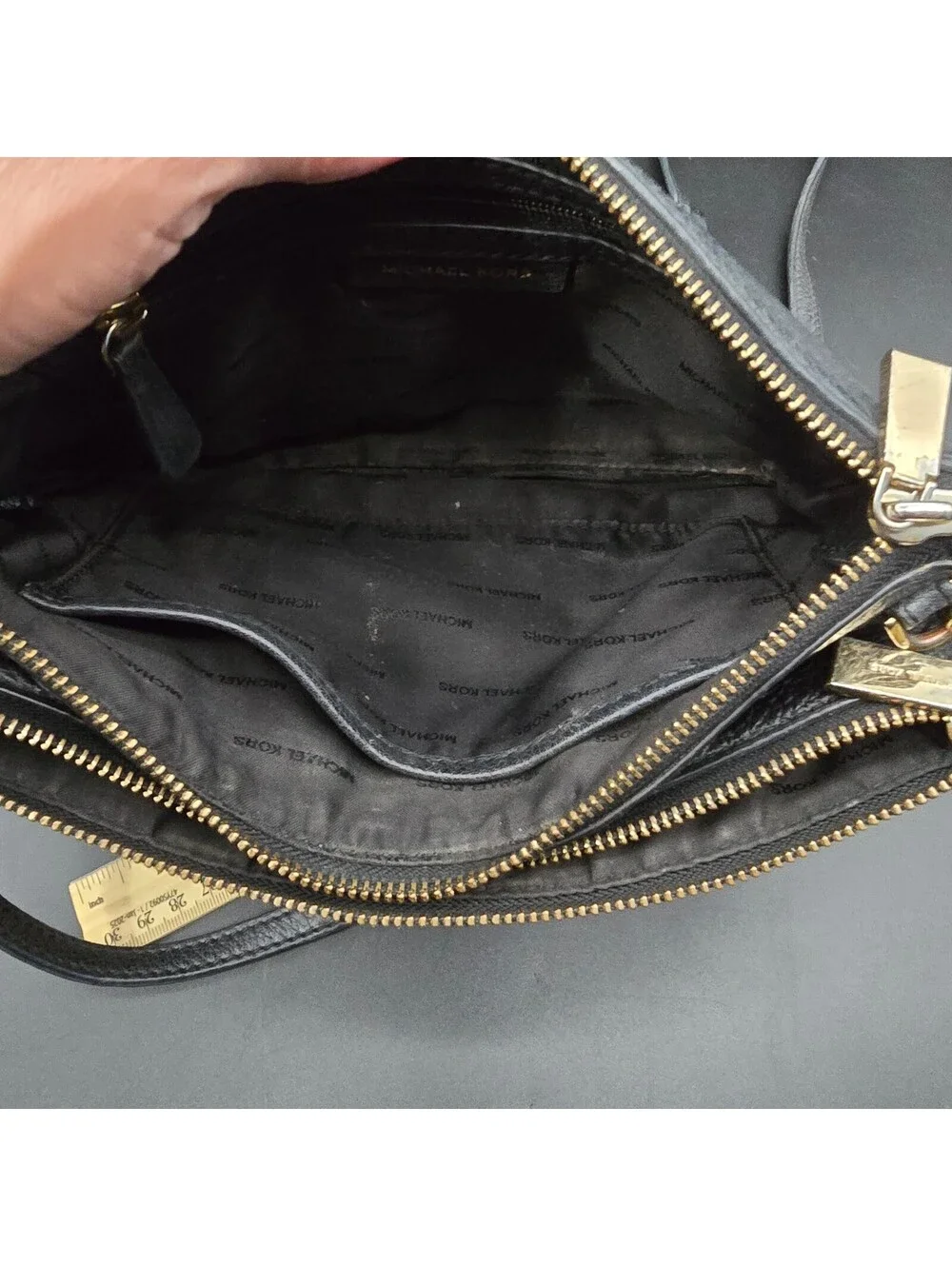 Michael Kors Trisha Medium Pebbled Leather Triple Compartment Crossbody Bag